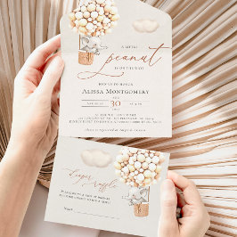 Elephant Balloon Baby Dusche in einer Einladung