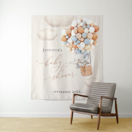 Elephant Balloon Clouds Tapestry Wandteppich