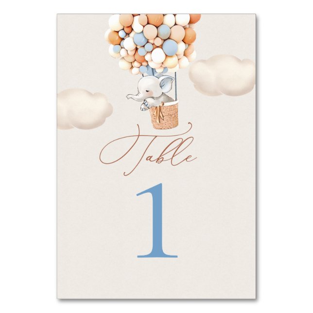 Elephant Balloon-Tischnummer Tischnummer (Vorderseite)