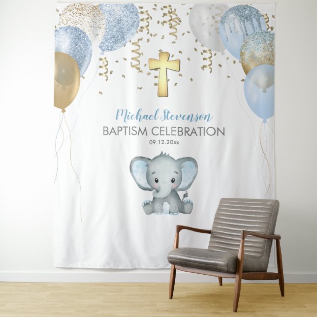 Elephant Balloons Aquarell Tauftapestes Wandteppich (Beispiel)