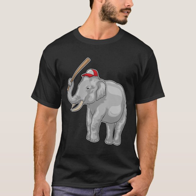 Elephant Baseball Baseball Baseball T-Shirt (Vorderseite)