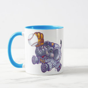 Elephant Baseball Star Tasse