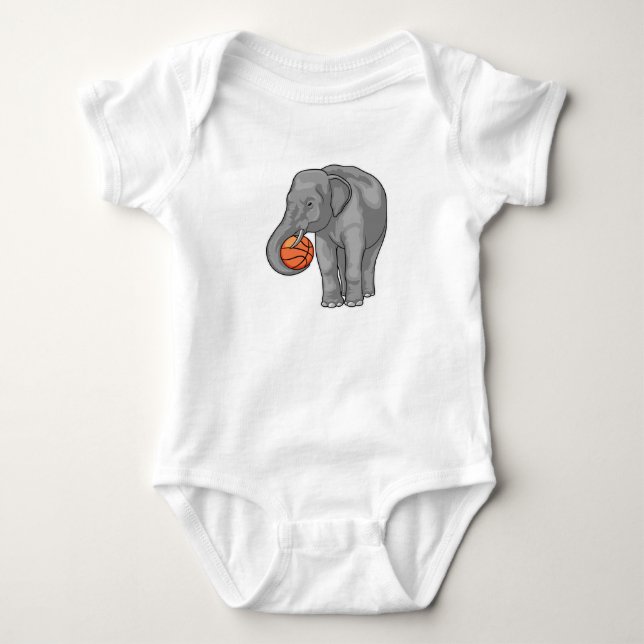 Elephant Basketball-Spieler Basketball Baby Strampler (Vorderseite)