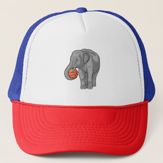 Elephant Basketball-Spieler Basketball Truckerkappe (Vorderseite)