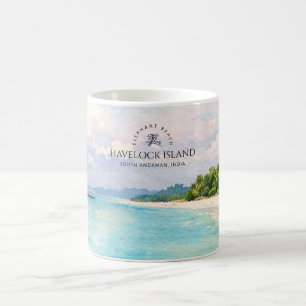 Elephant Beach Aquarell – Andaman Erinnerungs Gesc Kaffeetasse