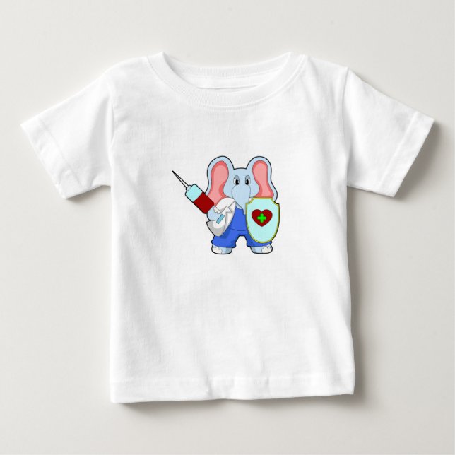 Elephant bei Impfung mit Spritze Baby T-shirt (Vorderseite)