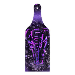 Elephant bei Nacht Lila rosa Schneidebrett
