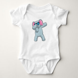 Elephant beim Hip Hop Dance Dab Baby Strampler