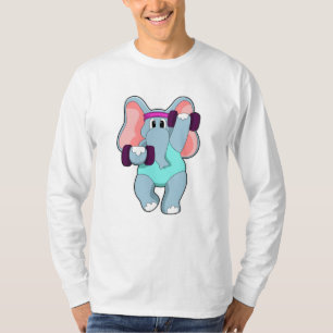Elephant beim Krafttraining mit Dumbells T-Shirt