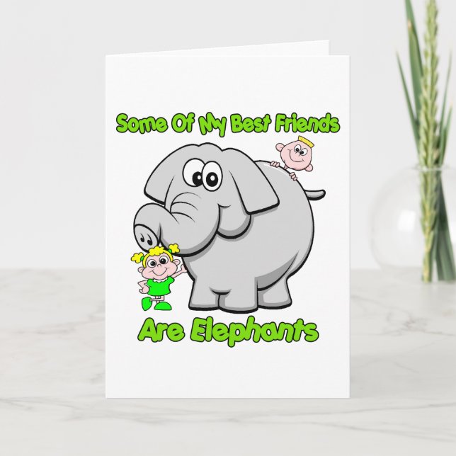 Elephant Best Friends Karte (Vorderseite)