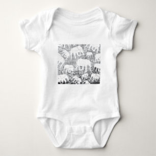 Elephant-Betonmuster Baby Strampler