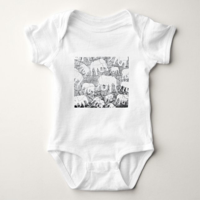 Elephant-Betonmuster Baby Strampler (Vorderseite)