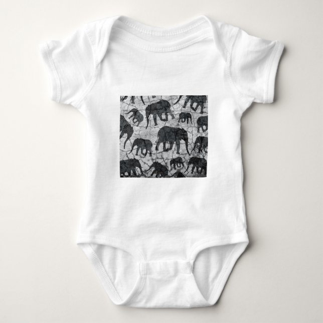 Elephant-Betonmuster Baby Strampler (Vorderseite)