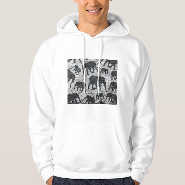 Elephant-Betonmuster Hoodie (Vorderseite)