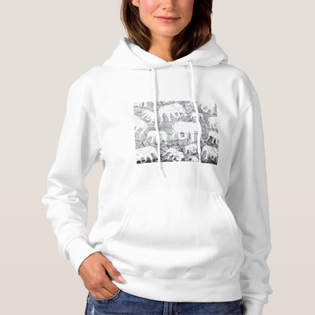 Elephant-Betonmuster Hoodie (Vorderseite)