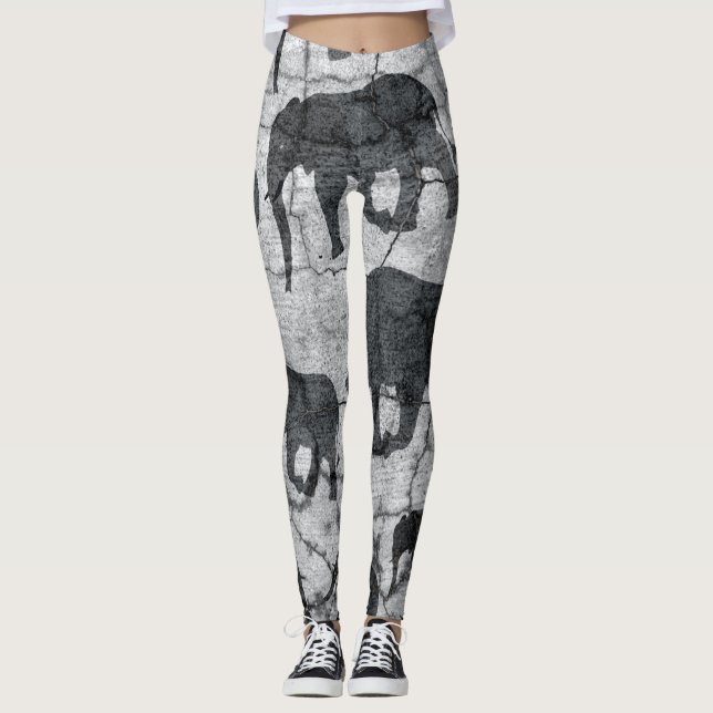 Elephant-Betonmuster Leggings (Vorderseite)