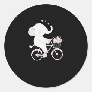 Elephant Bike Cyclist Bicycle Race Geschenk Runder Aufkleber