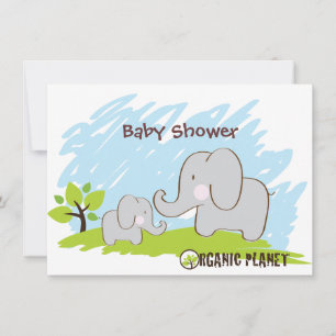 Elephant Bio Planet Baby Shower Einladungen