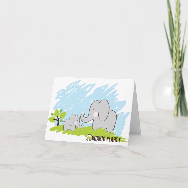 Elephant Bio Planet Custom Cards Einladung (Vorderseite)