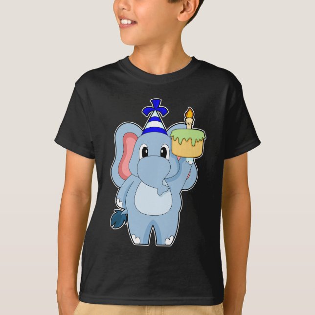 Elephant Birthday Candle Cake T-Shirt (Vorderseite)