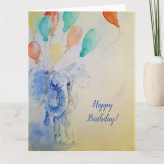 Elephant Birthday Card Karte