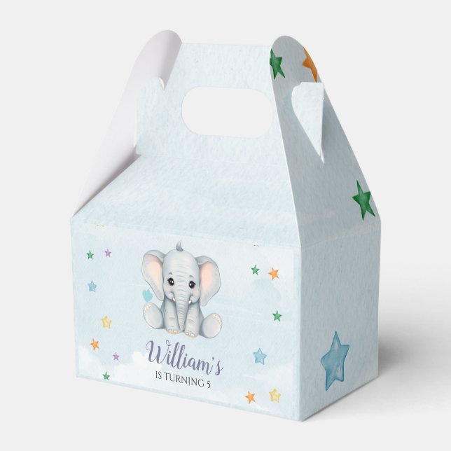 Elephant Birthday Party Geschenkschachtel (Vorderseite)