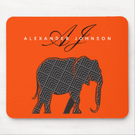 Elephant Black und Lava Red Mousepad