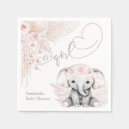 Elephant Blash Pink Blume Boho Baby Dusche Serviette