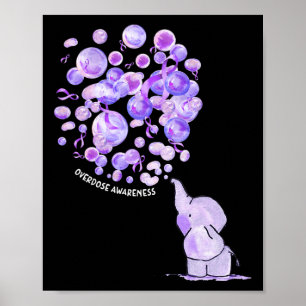 Elephant bläst Lila Löwen Überdosierung Awarene Poster
