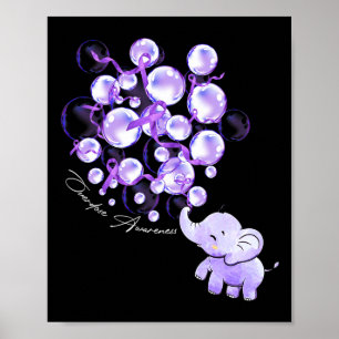 Elephant bläst Lila Löwen Überdosierung Awarene Poster