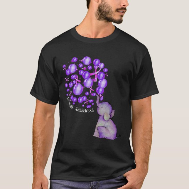 Elephant bläst Lila Löwen Überdosierung Awarene T-Shirt (Vorderseite)
