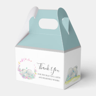 Elephant Blue Butterfly Gevor Box Geschenkschachtel