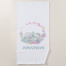 Elephant BLUE BUTTERFLY Strandtuch