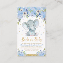 Elephant Blue Floral Baby Dusche bringen ein Buch
