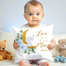 Elephant Blue Floral Liebe Sie zum Mond und zurück