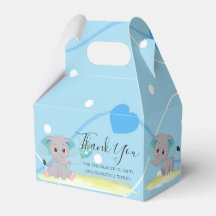 Elephant Blue Herz Balloon Gefälligkeitsbox
