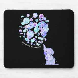 Elephant Blue Lila Balloons Suicide Prevention A Mousepad