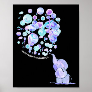 Elephant Blue Lila Lloons Suicide Prevention Awa Poster