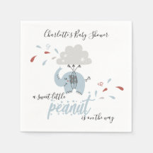 Elephant Blue Niedlich Boy's Baby Shower Napkins