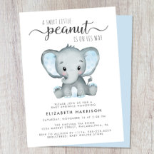Elephant Blue Watercolor Baby Boy Sprinkle