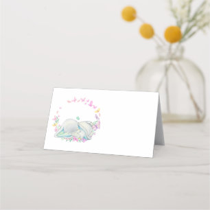 Elephant Blume Blau Platzkarte