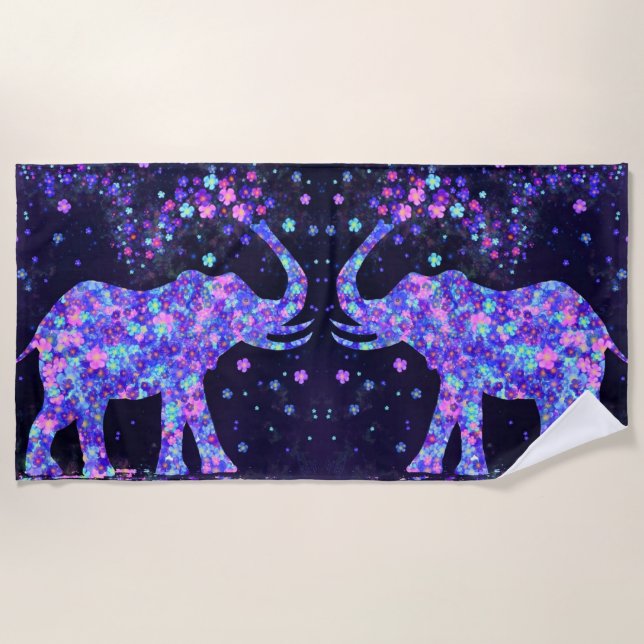 Elephant Blume Strandtuch (Vorderseite)