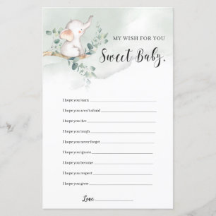 Elephant Boho Grün wünscht für das Babyspiel