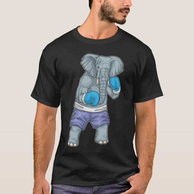Elephant Boxer Boxhandschuhe Boxen T-Shirt (Vorderseite)