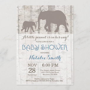 Elephant Boy Baby Shower Einladung Rustikal