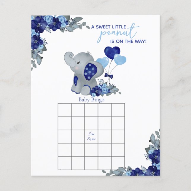 Elephant Boy Baby Shower Game (Vorderseite)