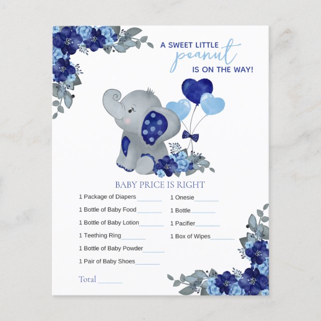 Elephant Boy Baby Shower Game (Vorderseite)