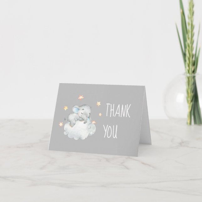 Elephant Boy | Carte de remerciements Baby shower  (Devant)