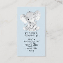 Elephant Boys Baby Showdiaper Raffle Ticket