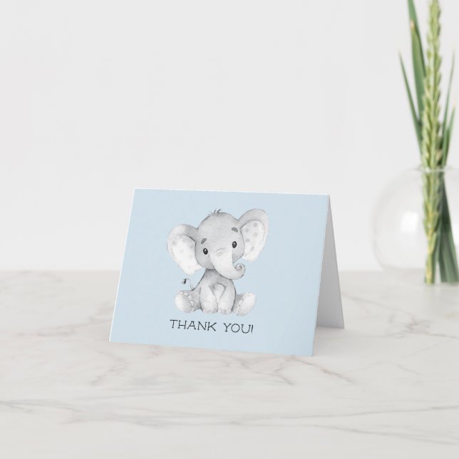 Elephant Boys Babydusche Vielen Dank Hinweis Dankeskarte (Vorderseite)